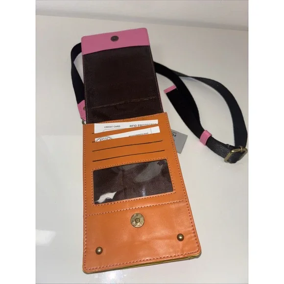 Foxie Vegan Leather Crossbody Purse Pink‎ Orange Purple Yellow Ethical NWT - Picture 4 of 7